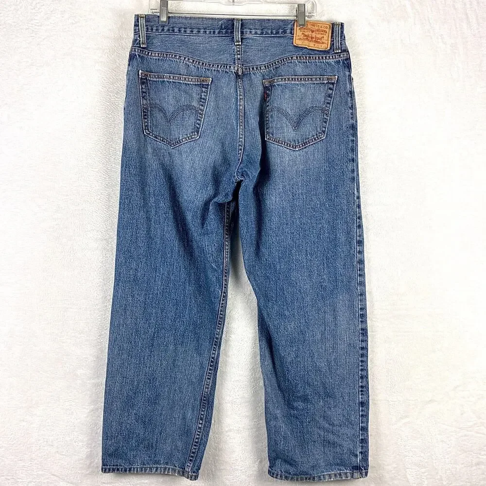 VTG Levis 559 Relaxed Straight Jeans Men 36x30 (34x29) Whiskered Faded Baggy 90s